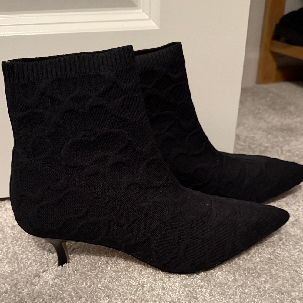 Coach Black Branded Sock Booties